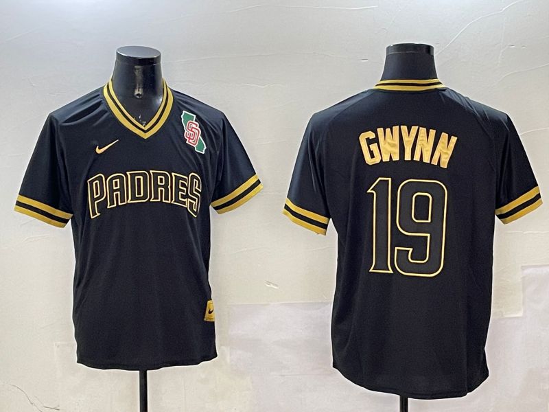 Men San Diego Padres #19 Gwynn Black Gold Game 2025 Nike MLB Jersey style 3252->san diego padres->MLB Jersey